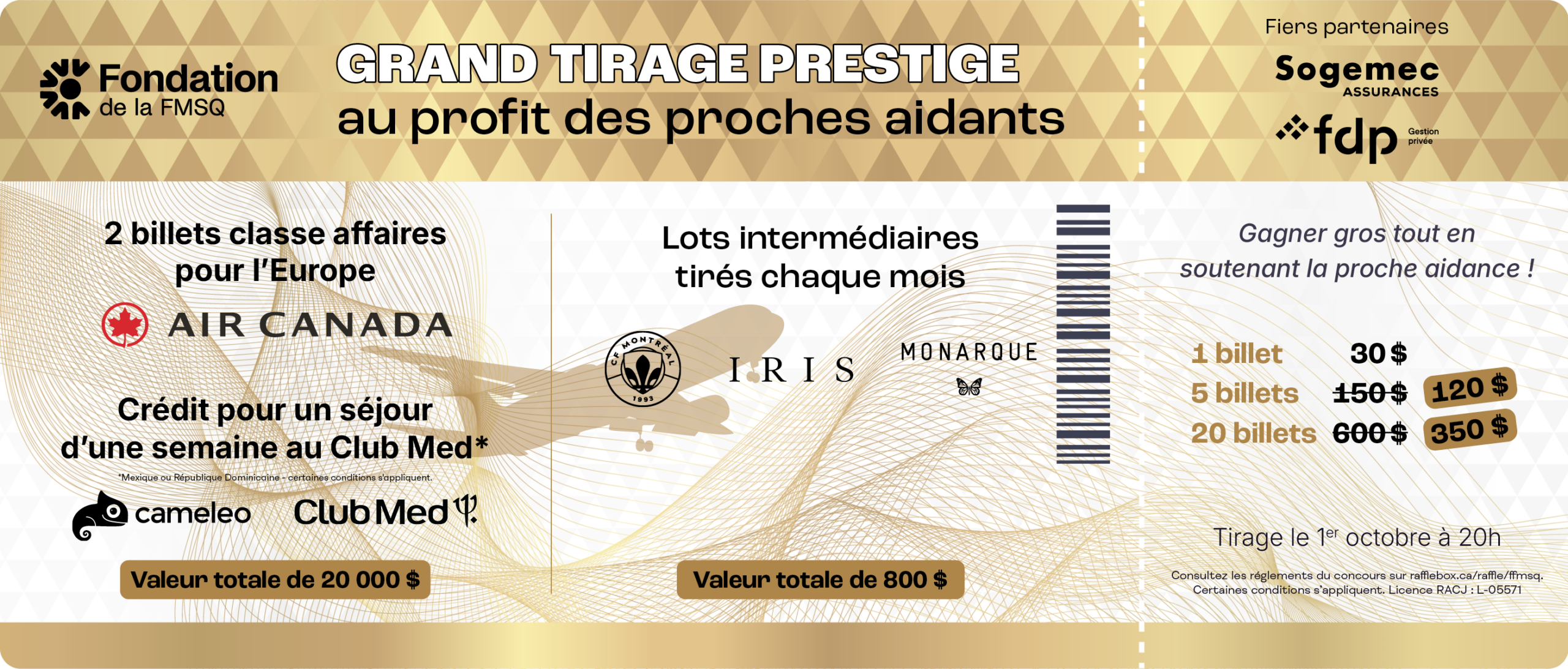 Bannière coupon tirage billets 2026